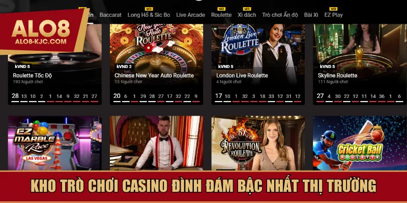 Kho trò chơi casino đình đám bậc nhất thị trường