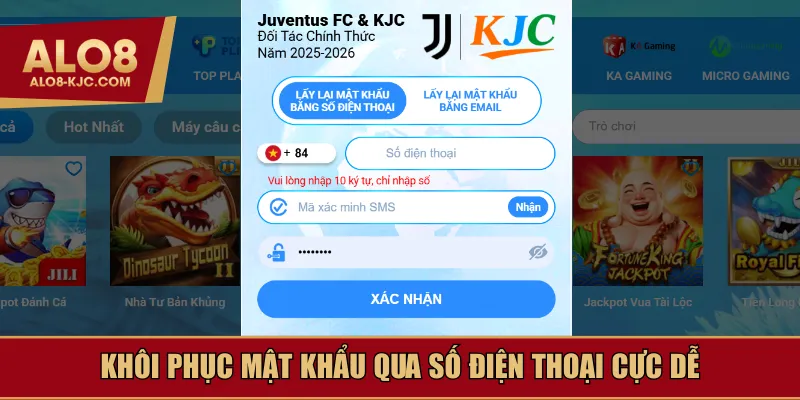 Khôi phục mật khẩu qua số điện thoại cực dễ