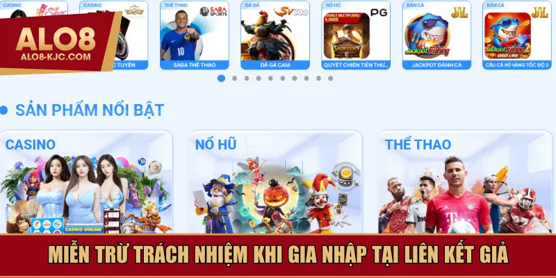 Miễn trừ trách nhiệm khi gia nhập tại liên kết giả