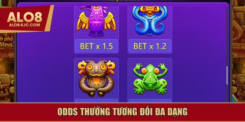 Odds thưởng tương đối đa dạng