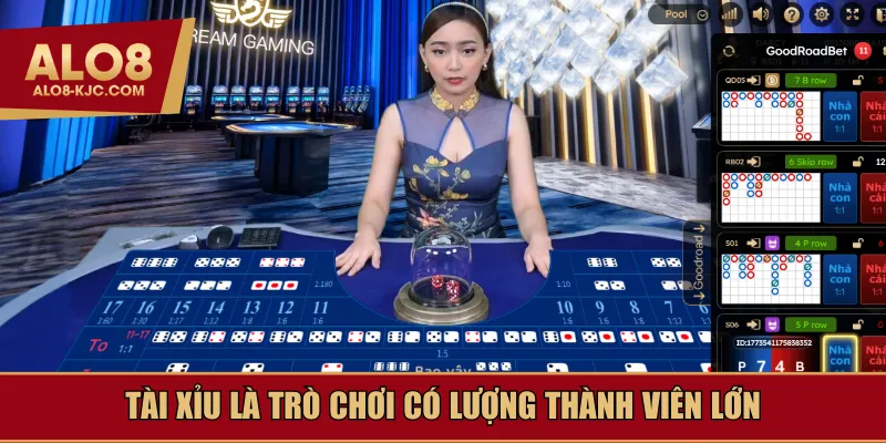 Tài xỉu là trò chơi có lượng thành viên lớn